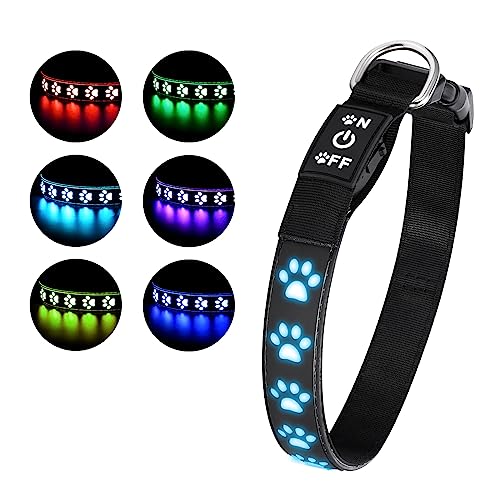 LED Leuchthalsband Hund,Leuchthalsband für Hunde Aufladbar,Hundehalsband Leuchtend Halsband für Hunde Einstellbare Größe Sicherheit,7 Farbwechsel M LED Leuchthalsband Hund,Leuchthalsband für Hunde Aufladbar,Hundehalsband Leuchtend Halsband für Hunde Einstellbare Größe Sicherheit,7 Farbwechsel M von Ankilo