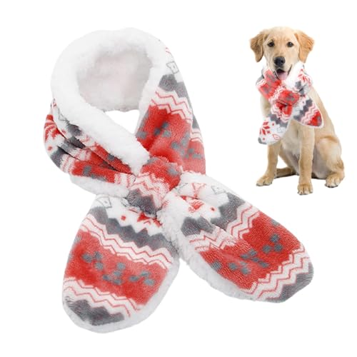 Anloximt Flanell-Hundehalsband, warme Hunde-Bandanas | Plüschschal Urlaubs-Haustierschal Halsbekleidung - Feiertags-Haustier-Schal, Halsbekleidung für festliches Weihnachts-Ferien-Accessoire Anloximt Flanell-Hundehalsband, warme Hunde-Bandanas | Plüschschal Urlaubs-Haustierschal Halsbekleidung - Feiertags-Haustier-Schal, Halsbekleidung für festliches Weihnachts-Ferien-Accessoire von Anloximt