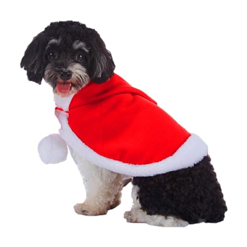 Anloximt Haustier-Weihnachtskostüm | Haustierkostüm Umhang für Weihnachten,Atmungsaktives Haustier-Kostüm-Umhang, Weihnachts-Outfits-Kostüm für Welpen, kleine Hunde und Katzen von Anloximt