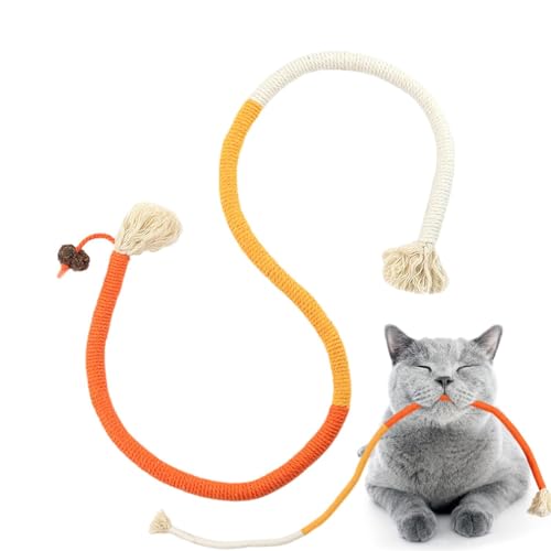 Anloximt Katzenseilspielzeug - Beißspielzeug für Katzen - Mit Katzenminze-Duft, interaktivem Katzenspielzeug, natürliches Zahnungsspielzeug für Katzen, Bewegung und Spaß von Anloximt