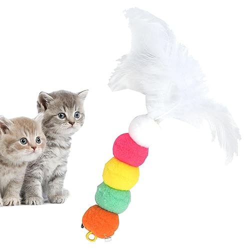 Anloximt Katzenspielzeug Nachfüllfedern - Interaktive Katzenspielzeug-Stick-Nachfüllungen - Flexible Federn, Nachfüllaufsätze mit Glocke, Katzenspielzeug-Zubehör, Katzenstab, Ersatzkopf für Katzen von Anloximt