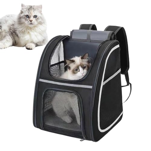Anloximt Katzenträger -Rucksack, Hunde -Rucksackträger | Welpen -Rucksack großer Kapazität Kätzchen Carry Beutel | Reflektierender Streifen Haustier Traging Bag Dog Travel Beutel für Welpen von Anloximt