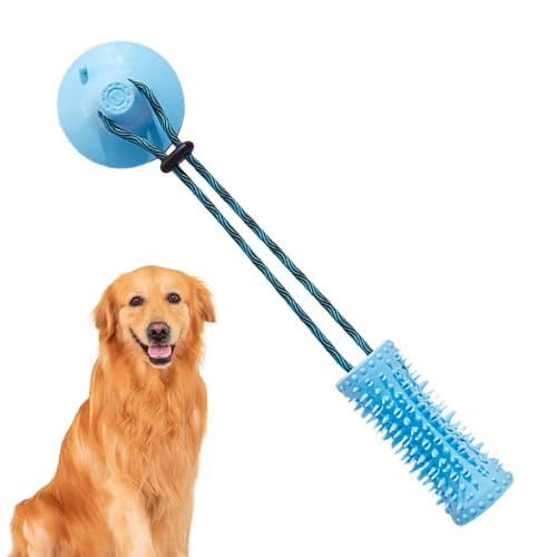 Anloximt Kauspielzeug für Hunde mit Saugnapf - Interaktives Tauziehen-Hundespielzeug mit Saugnapf - Ballspielzeug zur Futterausgabe, Kauspielzeug für Hunde, unzerstörbares Hundespielzeug von Anloximt