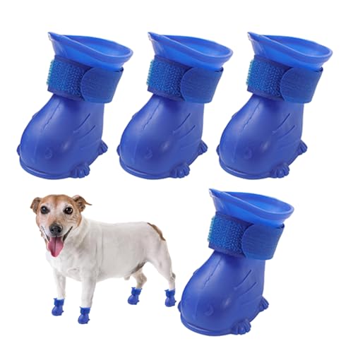 wasserdichte Hundestiefel,Hundestiefel für Schnee, rutschfeste Schneeschuhe für Hunde, Pfotenschutz, Weiche 4-teilige Schneestiefel für Hunde, verstellbare Welpenschuhe für Haustiere, kleine Anloximt von Anloximt