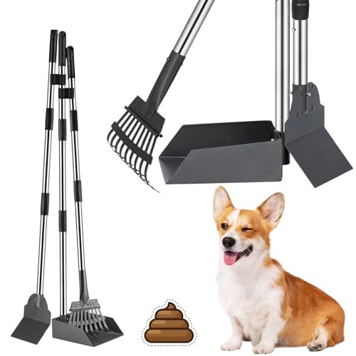 Anluomania Hundekotschaufel und Harke Set, Kehrschaufel und Metall Rechen, Dog Pooper Scooper 3 Stück, Hundekotsammler mit 97cm verstallber Länge Griff, Hundekotschaufel Set für Hunde/Garten/Laub Anluomania Hundekotschaufel und Harke Set, Kehrschaufel und Metall Rechen, Dog Pooper Scooper 3 Stück, Hundekotsammler mit 97cm verstallber Länge Griff, Hundekotschaufel Set für Hunde/Garten/Laub von Anluomania