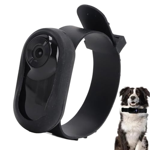 Annadue Haustier Kamerahalsband, Full HD Katzen Hundehalsband Kamera mit Videoaufzeichnung & 90°Weitwinkelobjektiv, kein WLAN Erforderlich Haustier Action Kamera für Hunde, Katzen (Black) von Annadue