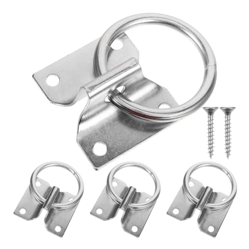 Anneome 4 Stück Pferdefester Ring Ausrüstung Stall Scheune Krawattenring Pferdekessel Pferdekrawatte Halfter Binden Leicht Ausbildung Krawattenblocker Für Pferde Zucht Eisen Silver von Anneome