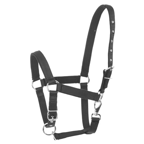 Anneome Zaumzeug für Pferde Pferdekessel Ausrüstung Reiter Körperpflege professionelle Versorgung mit Pferdehalfter Zubehör Reitzubehör Trense Kopfstück Kummet Nylon Black von Anneome