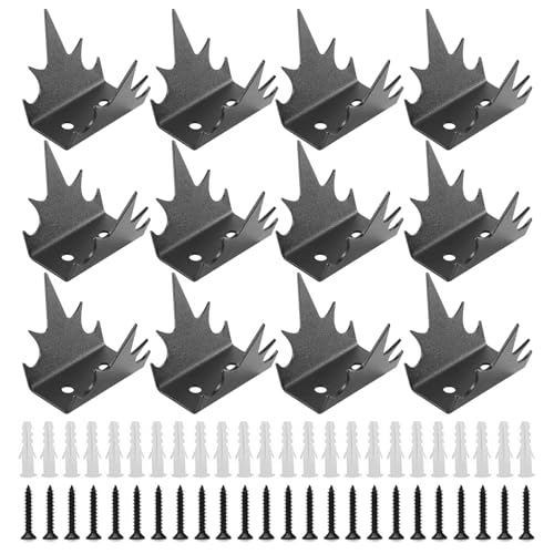 Annewi 12 x Sicherheitszaun-Spikes, Zaun-Sicherheits-Spikes, Vogelschutz, Diebstahlschutz, multifunktionaler Außenzaun, Vogeltaubenspikes für Hof, Balkon, Garten von Annewi