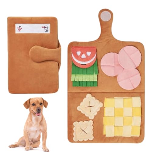 Annewi Hunde-Aktivitätsmatte – Hundespielzeug – Plüsch-Menü zum Verstecken und Verstecken – Haustier-Puzzle-Spielzeug – für kleine und mittelgroße Hunde von Annewi