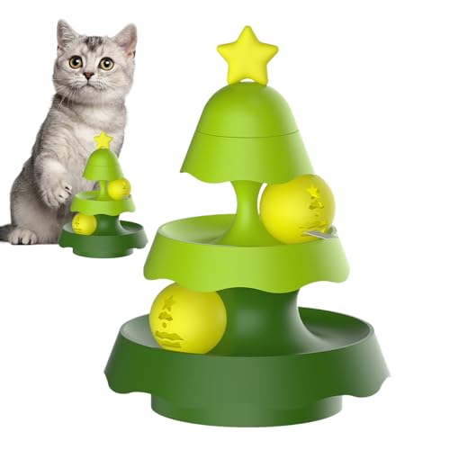 Annewi Katzenspielzeug Roller 3-stufige Drehteller Katzenspielzeug Bälle mit abnehmbaren Bällen, interaktives Kätzchen-Spaß, geistige körperliche Übung, Puzzle, Kätzchenspielzeug, für Kätzchen von Annewi