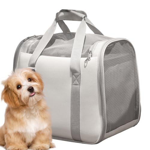 Annewi Katzentragetasche, Hundetragetasche mit herausnehmbarem Futter, weich und bequem, zusammenklappbare Reise-Welpentrage für Katzen, kleine Hunde, Haustier, Kaninchen, Hamster, Schnee-Eulen (S) von Annewi