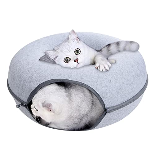 Annewi Katzentunnelbett, Katzentunnel für Indoor-Katzen, kratzfest, abnehmbar, runder Katzenfilz & waschbarer Innenraum, Katzenspieltunnel für kleine Haustiere, Kaninchen, Kätzchen, Welpen (Grau) Annewi Katzentunnelbett, Katzentunnel für Indoor-Katzen, kratzfest, abnehmbar, runder Katzenfilz & waschbarer Innenraum, Katzenspieltunnel für kleine Haustiere, Kaninchen, Kätzchen, Welpen (Grau) von Annewi