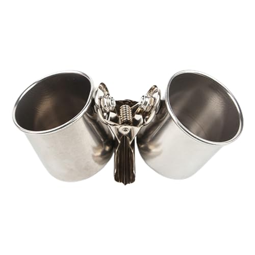 Bird Water Feeder, Bird Feeding Double-Sided Cup, Feeding Cups Cage Hanging Bowl Stainless Steel Barches, Bird Cage Feeder for Forest, Garden, Tree, Patio von Annewi