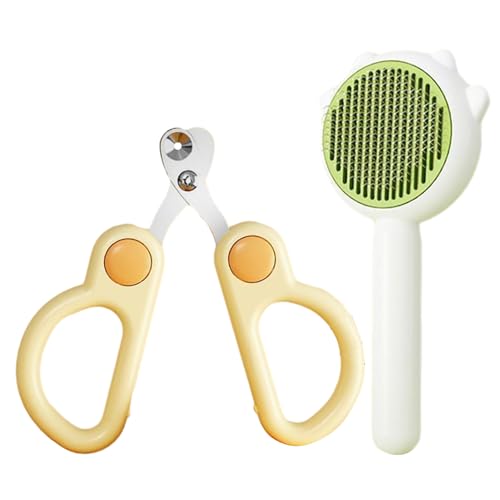Hunde-Nagelschneider, Katzen-Shedder-Kamm und Nagelschneider-Set, Hundenagelschleifer, Haustierpflegebürste für Katze, Hund, Kaninchen, Hamster, Welpen, Kätzchen von Annewi