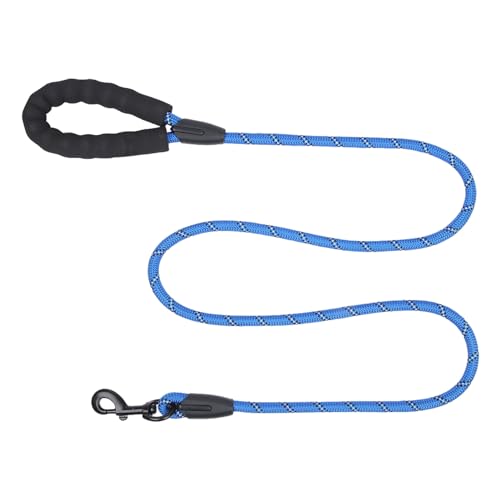 Hundeleine, bequemer gepolsterter Griff und stark reflektierendes, bequemes und stabiles Seilfell für Hunde, Hundeleinen für mittelgroße Hunde, Inspektionsseil mit drehbarem Verschlusshaken (Blau) von Annewi