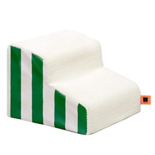 Hundetreppe, 2-stufige Hundetreppe für Couch und Hochbetten, Hundetreppe für Kleine Hunde, Ausgewogene Hundetreppe für Kleine Hunde und Katzen, rutschfeste Welpentreppe für Innen (Grün) von Annewi