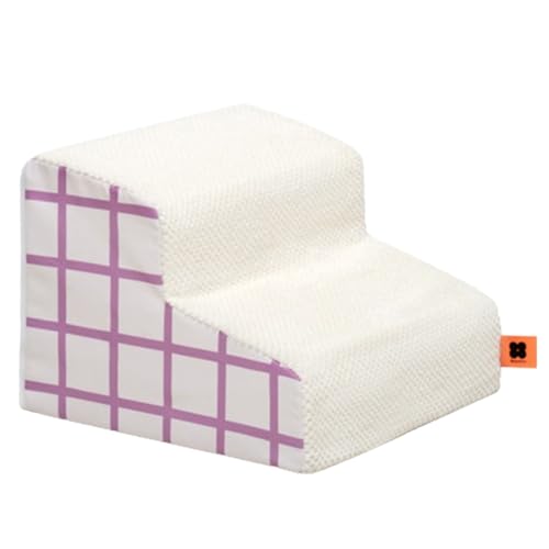 Hundetreppe, 2-stufige Hundetreppe für Couch und Hochbetten, Hundetreppe für Kleine Hunde, Ausgewogene Hundetreppe für Kleine Hunde und Katzen, rutschfeste Welpentreppe für Innen (Weiß) von Annewi