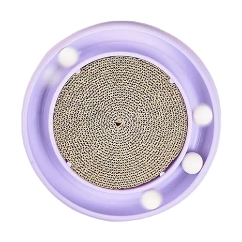 Katzenkratzbett, Möbelschutz vor Katzenkratzen, 2 in 1 interaktives Spielzeug, Kratzpad, fliegende Scheibe, Kratzmatte, Katzenkratzer für Innenmöbel, Haustierbedarf (Violett) von Annewi