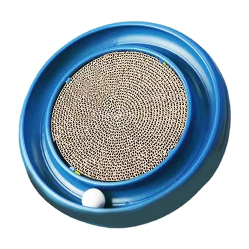 Katzenkratzbett, Möbelschutz vor Katzenkratzen, 2 in 1 interaktives Spielzeug, Kratzpad, fliegende Scheibenkratzmatte, Katzenkratzer für Innenmöbelschutz, Haustierbedarf (Blau) von Annewi