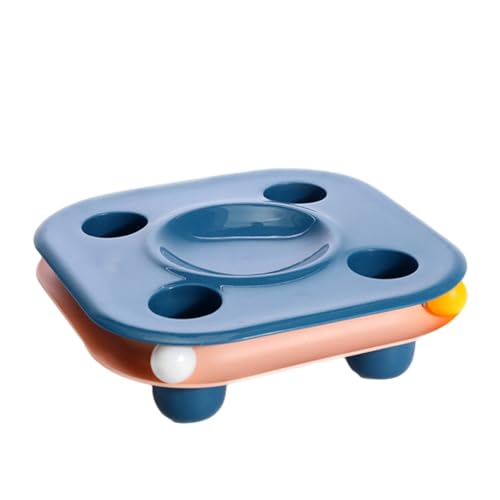 Katzennäpfe, Futterfresser, interaktiver Puzzle-Schüssel mit rollendem Ball, Katzennäpfe für Indoor-Katzen, Katzenbagger, langsamer Futternapf, Nass- und Trockenfutterschale für Haustiere (Blau) von Annewi