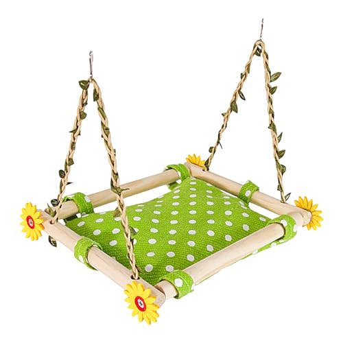 Sittichspielzeug, quadratisches Wiegenbett-Spielzeug für Papageien, Vogelsitzstangen, leuchtende Farben, Papageien-Trapezschaukel, Vogel-Kletterstange, Spielzeugbett für Sittiche, Hamster, Rennmäuse, von Annewi