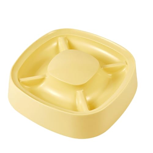 Slow Feeder Katzennapf, Haustier Slow Feeder mit höheren Kanten, Katze Slow Feeder Bowl, Anti Schluck Gesunde Ernährung Haustier Futternapf, verlangsamt das Essen von Haustieren (Gelb) von Annewi
