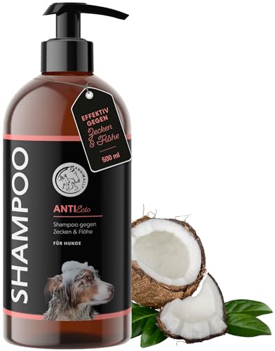 Annimally Anti Zecken und Flohshampoo Hund - Shampoo gegen Zecken, Flöhe & Milben für Hunde - Hundeshampoo mit Neem-Extrakt (500ml) von Annimally