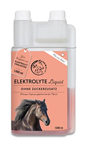 Annimally Elektrolyte Liquid für Pferde 1000ml mit Natrium, Kalium, Acerola, Calcium, Magnesium und Vitamin B flüssig - Elektrolyt Liquid ohne Zuckerzusatz von Annimally