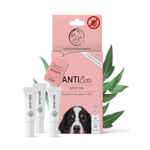 Annimally Floh- und Zeckenschutz Spot ON für Hunde - Effektives Zeckenmittel für Hunde, 3 Monate Langzeitschutz Flohmittel & Zeckenschutz - (30-50kg) von Annimally