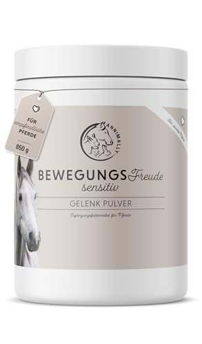 Annimally Gelenk Pulver für Pferde 850g mit Kollagen, Kamille, MSM (Schwefel), Glucosamin, Hyaluronsäure, Chondroitin - Zusatzfutter für die Stärkung der Gelenke beim Pferd - Alternative zu Liquid von Annimally