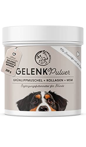 Annimally Gelenke Pulver für Hunde 300g mit MSM, Grünlippmuschel und Kollagen - Gelenkpulver mit Collagen für den Hund Alternative zu Tabletten von Annimally