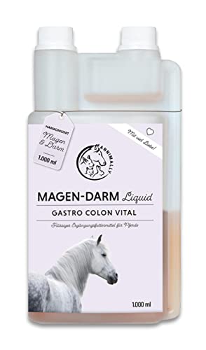 Annimally Magen Darm Liquid Pferd 1000ml - Gastro Colon Vital zur Unterstützung der Verdauung zum Beispiel bei Kotwasser - Natürliche Magen Kräuter für Pferde von Annimally