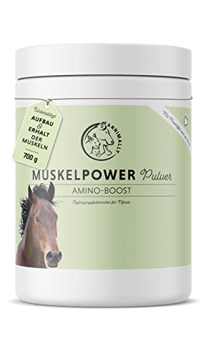Annimally Muskelaufbau Pulver für Pferde 700g mit Sojaprotein, Lysin, Carnitin, Threonin, Methionin - Amino Zusatzfutter für die Stärkung der Muskulatur beim Pferd - Alternative zu Liquid von Annimally
