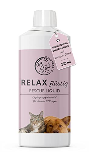 Annimally Relax Rescue Liquid 250ml Beruhigungsmittel für Hund & Katze mit L Tryptophan, Passionsblume I Ideal bei Stress, Angst & Aggression zur Beruhigung von Annimally