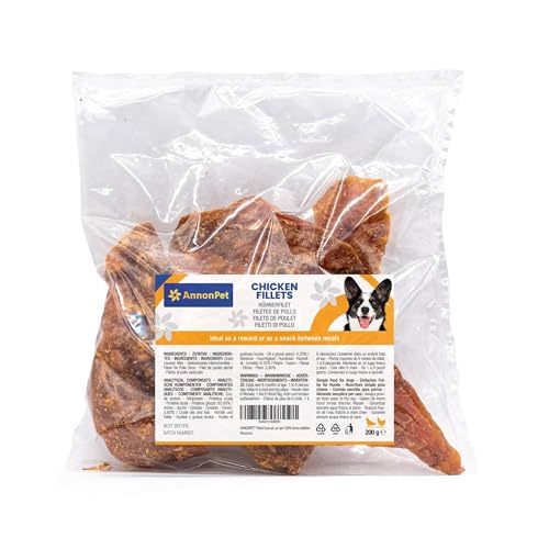 AnnonPet® Getrocknete Hähnchenfilets für Hunde - Natürlicher Snack, reich an Protein, niedriger Fettgehalt, Zahnunterstützung und hohe Verdaulichkeit - 100% Kauen für Hunde ohne Zusatzstoffe von AnnonPet