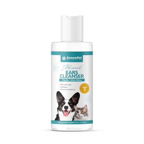 AnnonPet® Advanced Ear Cleanser – Ohrenreinigung für Hunde und Katzen | Vom Tierarzt empfohlen | Sanfte Reinigung, Feuchtigkeitsspendend und Schutz gegen Milben und Reizungen | Natürliche und sichere von AnnonPet