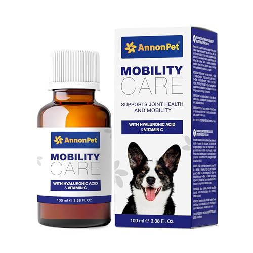 AnnonPet® Mobility Care Flüssiges Gelenkergänzungsmittel für Hunde mit Reiner Hyaluronsäure und Vitamin C | Natürliche Unterstützung für Mobilität, Arthrose, Arthritis und Dysplasie | 100 ml Flasche von AnnonPet