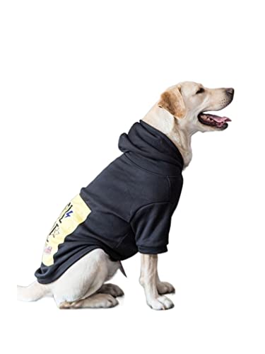 Anomidry hundebekleidung & zubehã¶r Dünner Anzug for große Hunde, mit Kapuze und lässig, geeignet for mittlere und große Hunde (rot und schwarz) (Color : Black, Size : 3XL(20-35kg)) von Anomidry