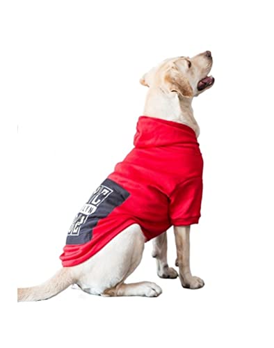 Anomidry hundebekleidung & zubehã¶r Dünner Anzug for große Hunde, mit Kapuze und lässig, geeignet for mittlere und große Hunde (rot und schwarz) (Color : Red, Size : 5XL(50-60kg)) von Anomidry