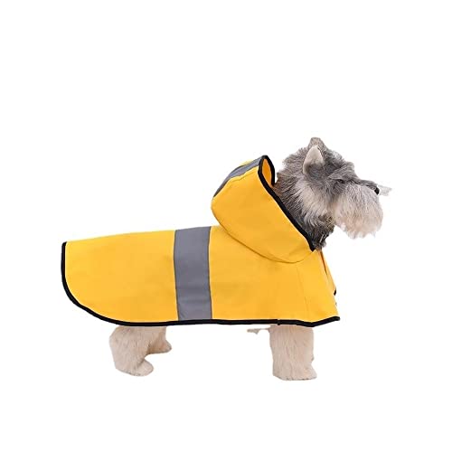 Anomidry hundebekleidung & zubehã¶r Reflektierender, gestreifter, wasserdichter Hundemantel mit Kapuze, vollständig verpackt, geeignet for kleine und große Hunde (Color : Yellow, Size : M) von Anomidry