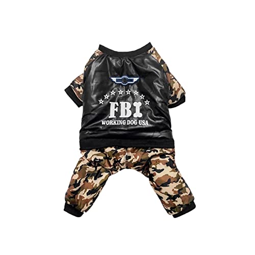 Anomidry hundebekleidung & zubehã¶r Warme und Dicke Camouflage-Baumwollkleidung, weiche vierbeinige Haustierkleidung, kleine und mittelgroße Hunderassen (Color : Black, Size : 3XL) von Anomidry