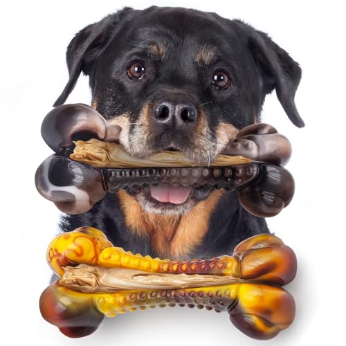 Anoodi Kauspielzeug für Hunde, unzerstörbar, Kauknochen, Hundespielzeug, Rindfleisch und Speck Anoodi Kauspielzeug für Hunde, unzerstörbar, Kauknochen, Hundespielzeug, Rindfleisch und Speck von Anoodi
