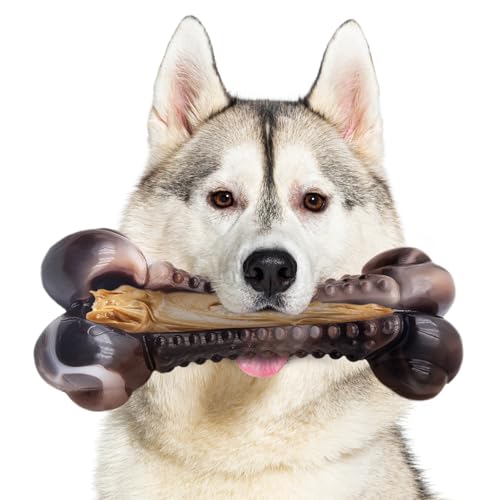 Anoodi Kauspielzeug für Hunde, unzerstörbar, Kauknochen, Hundespielzeug, Rindfleisch von Anoodi