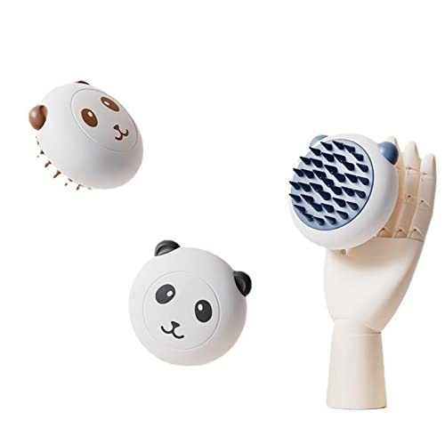 Anoudon 3pcs Haustier Badebürste, Hund Grooming Scrubber Cartoon Panda Form Runder Kamm Kopf reduzieren Haustier Haarausfall für Katzen für beruhigende Massage von Anoudon