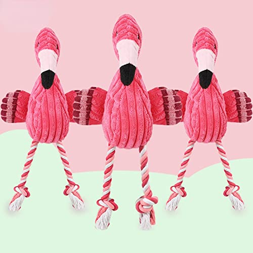 Anoudon 3pcs Hund Ziehen von Kriegsspielzeug, Haustier Vocal Plüsch Spielzeug, gestreifte Samt Flamingo Hund Spielzeug von Anoudon