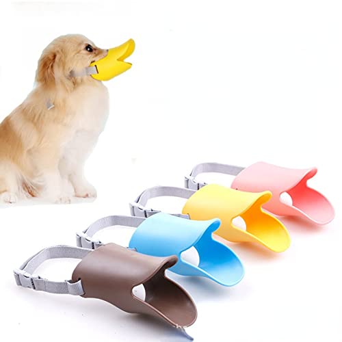 Anoudon 4pcs Hundemaulkörbe Anti Biss Silikon Ente-Bill Ente Mund Form Hund Mund Abdeckungen Anti-Called Maulkorb für Welpen Hund von Anoudon