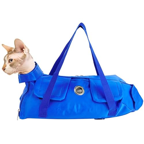Anoudon Blaue m Größe Katzenwaschbeutel Katzendusche Clipper Nagelkratzfeste Feste Tasche Haustier Zubehör von Anoudon