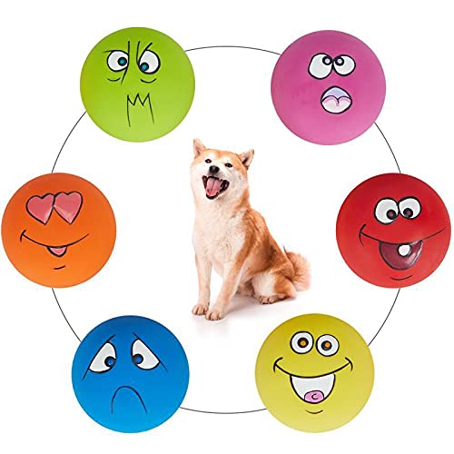 Anoudon Dog Toy, Pack of 6 Squeaky Toy, Soft Stuffed Plush Balls with Squeakers, Interactive Fetch Game, Balls for Puppies, Small Pets, Dog von Anoudon