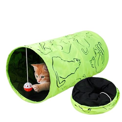 Anoudon Faltbare Katze Tunnel Spielzeug, mit Plüsch Ball für Katze Wand Spielzeug, Katze Spiel Tunnel für Indoor Katze, Welpe, Kätzchen, Kätzchen, Kaninchen von Anoudon